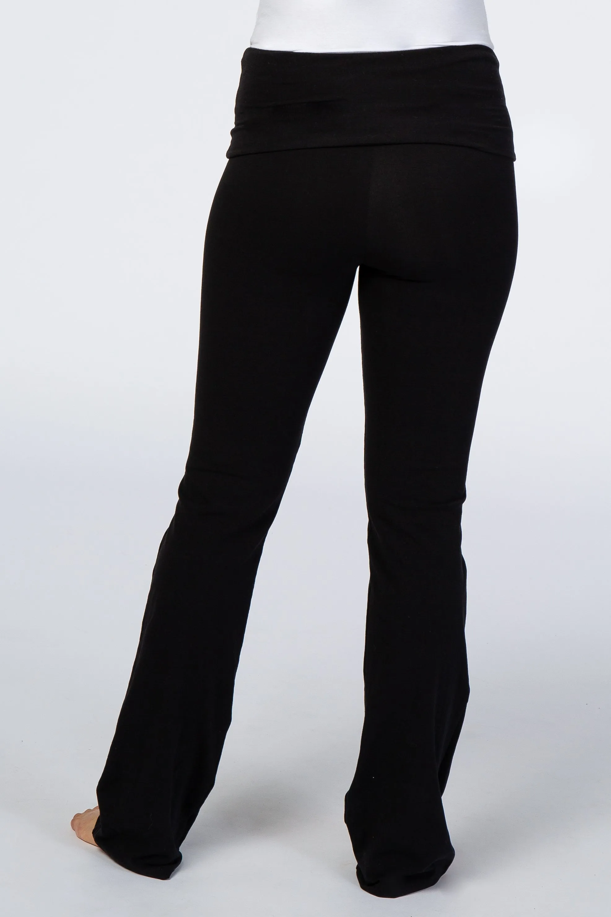 Black Flared Folded Waist Maternity Lounge Pants sold by Pinkblush product image thumbnail 4