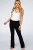 Black Flared Folded Waist Maternity Lounge Pants sold by Pinkblush