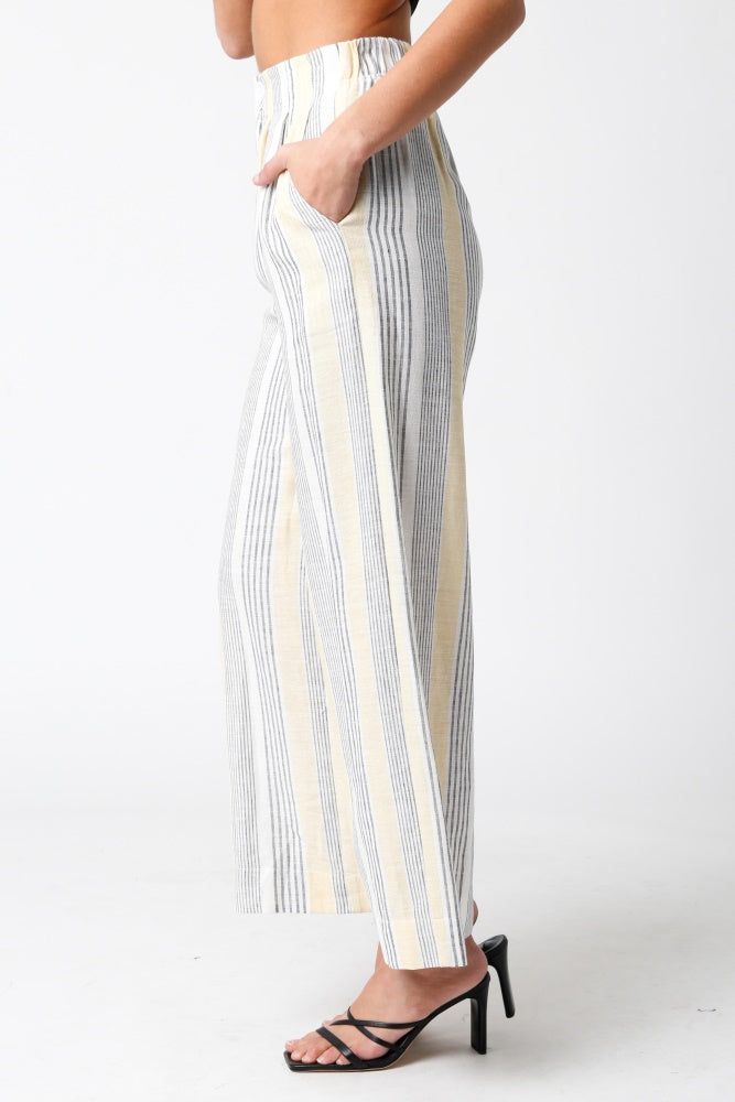 Yellow White Navy Linen Pants sold by Pinkblush product image thumbnail 3