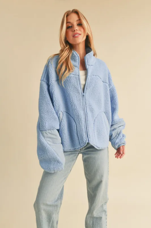 Ocean Sherpa Jacket made by Pinkblush