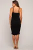Black Strappy Cutout Fitted Maternity Midi Dress sold by Pinkblush