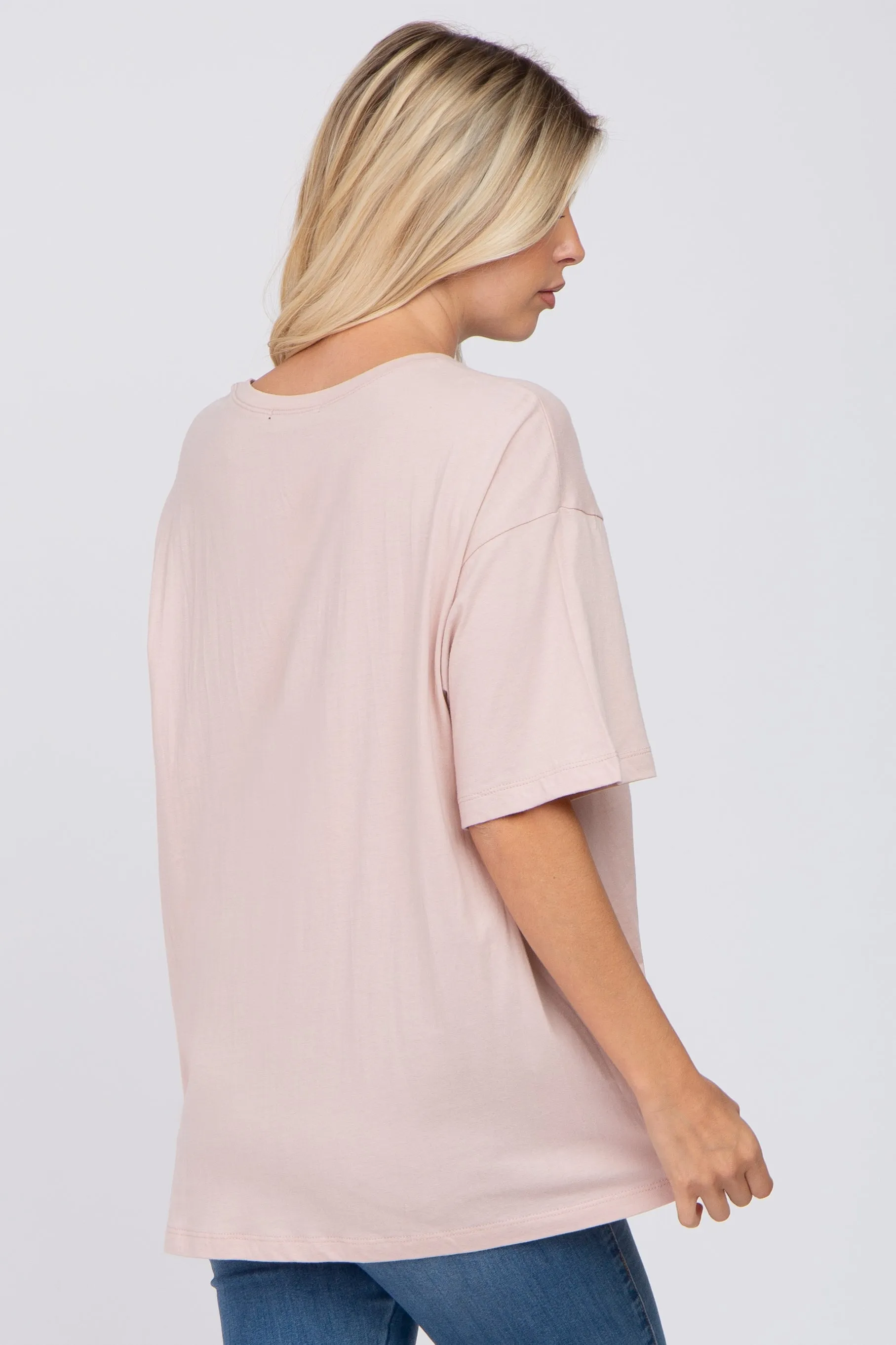 Light Pink Basic Oversized Tee sold by Pinkblush product image thumbnail 3