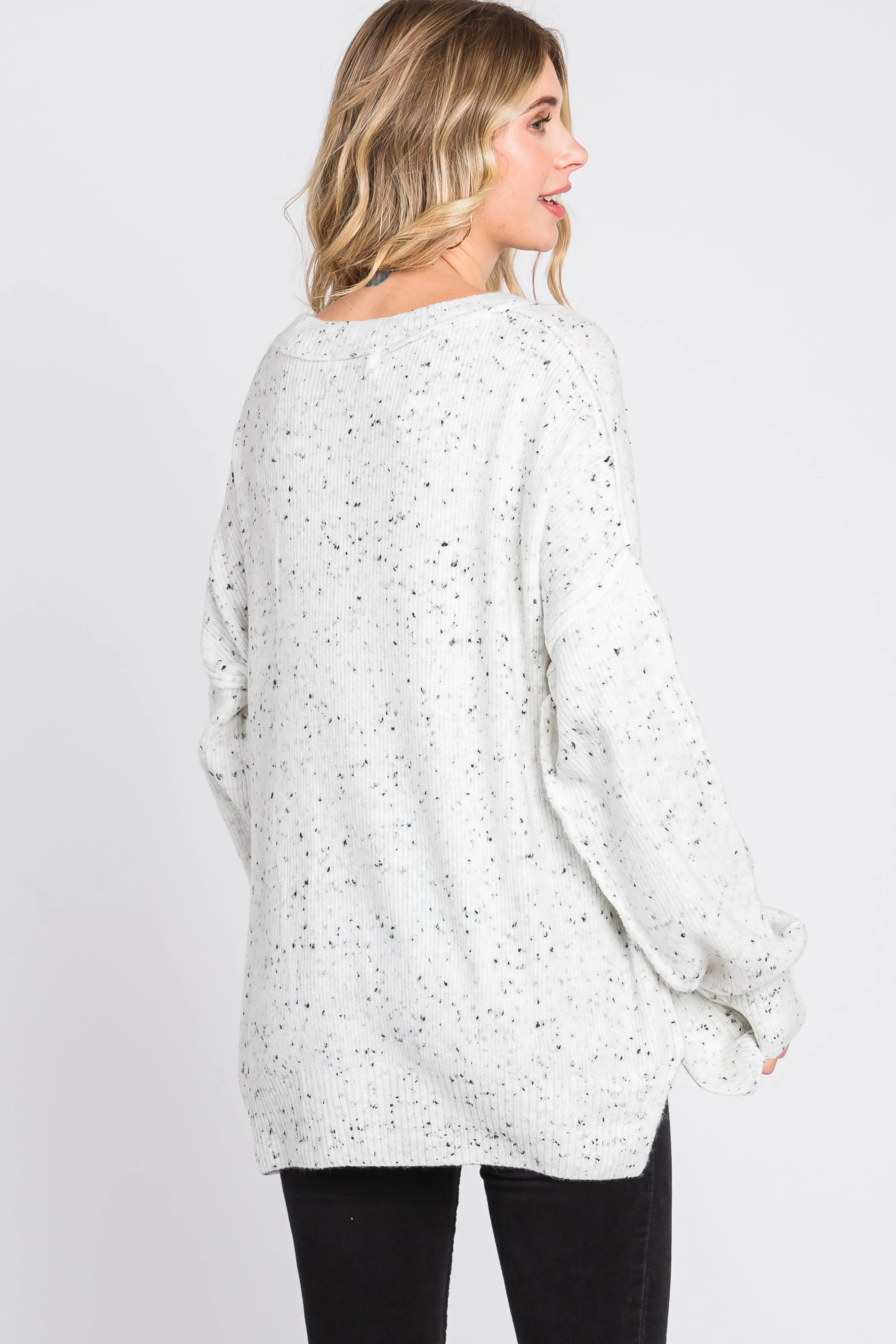 Ivory Speckled Knit Sweater sold by Pinkblush product image thumbnail 4