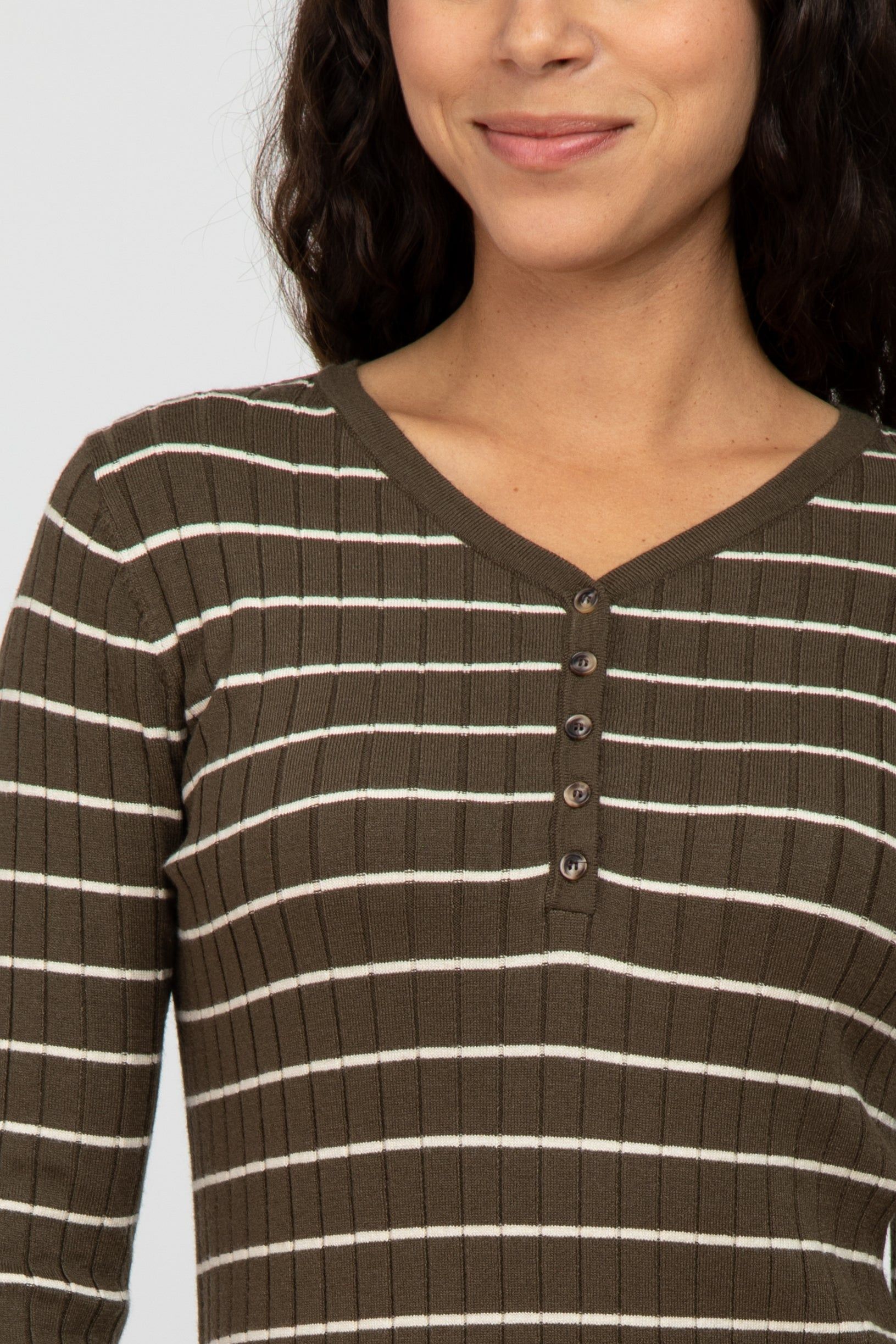 Olive Ribbed Striped Midi Dress sold by Pinkblush product image thumbnail 4