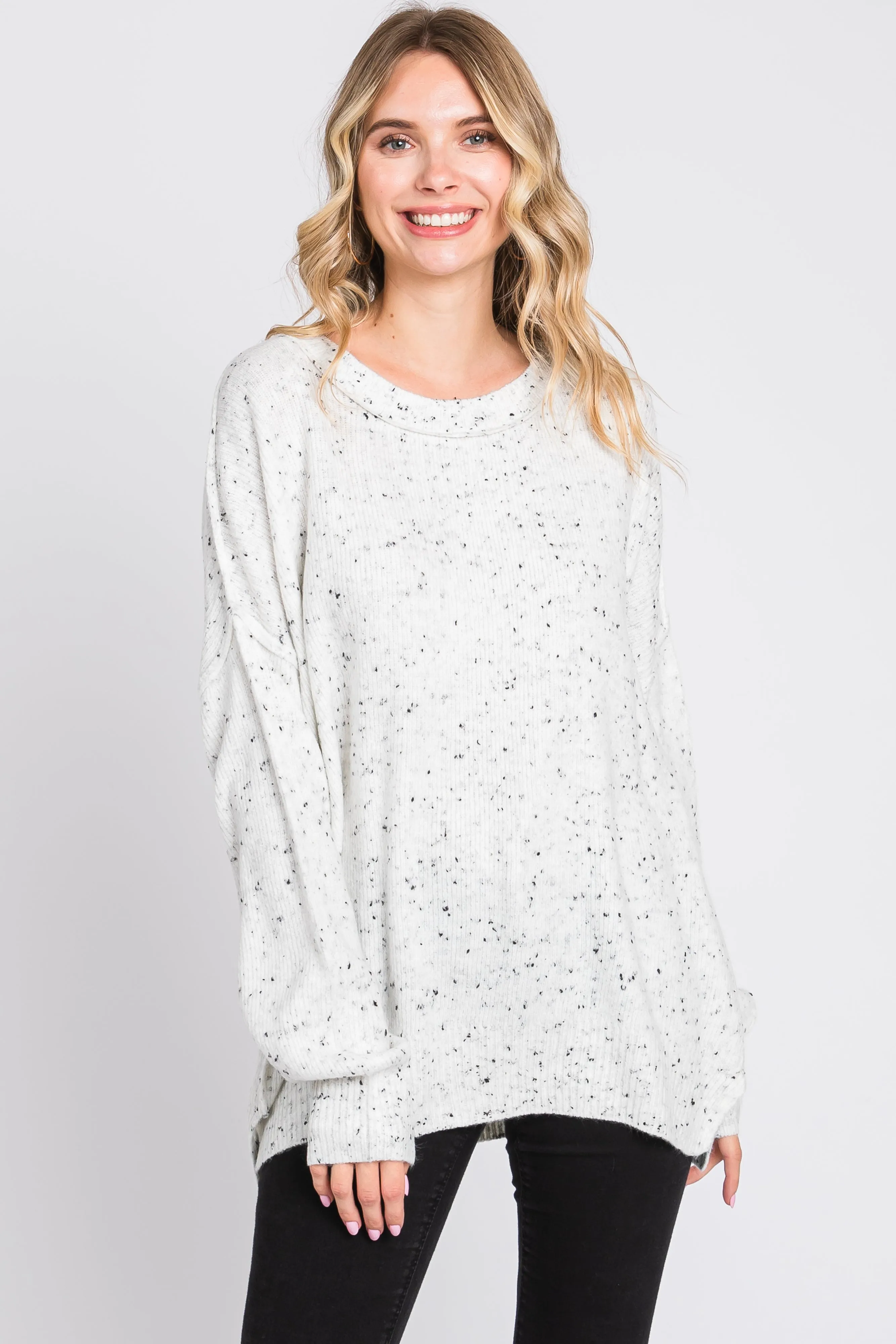 Ivory Speckled Knit Sweater sold by Pinkblush product image thumbnail 2