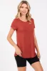 Rust Basic Short Sleeve Top sold by Pinkblush