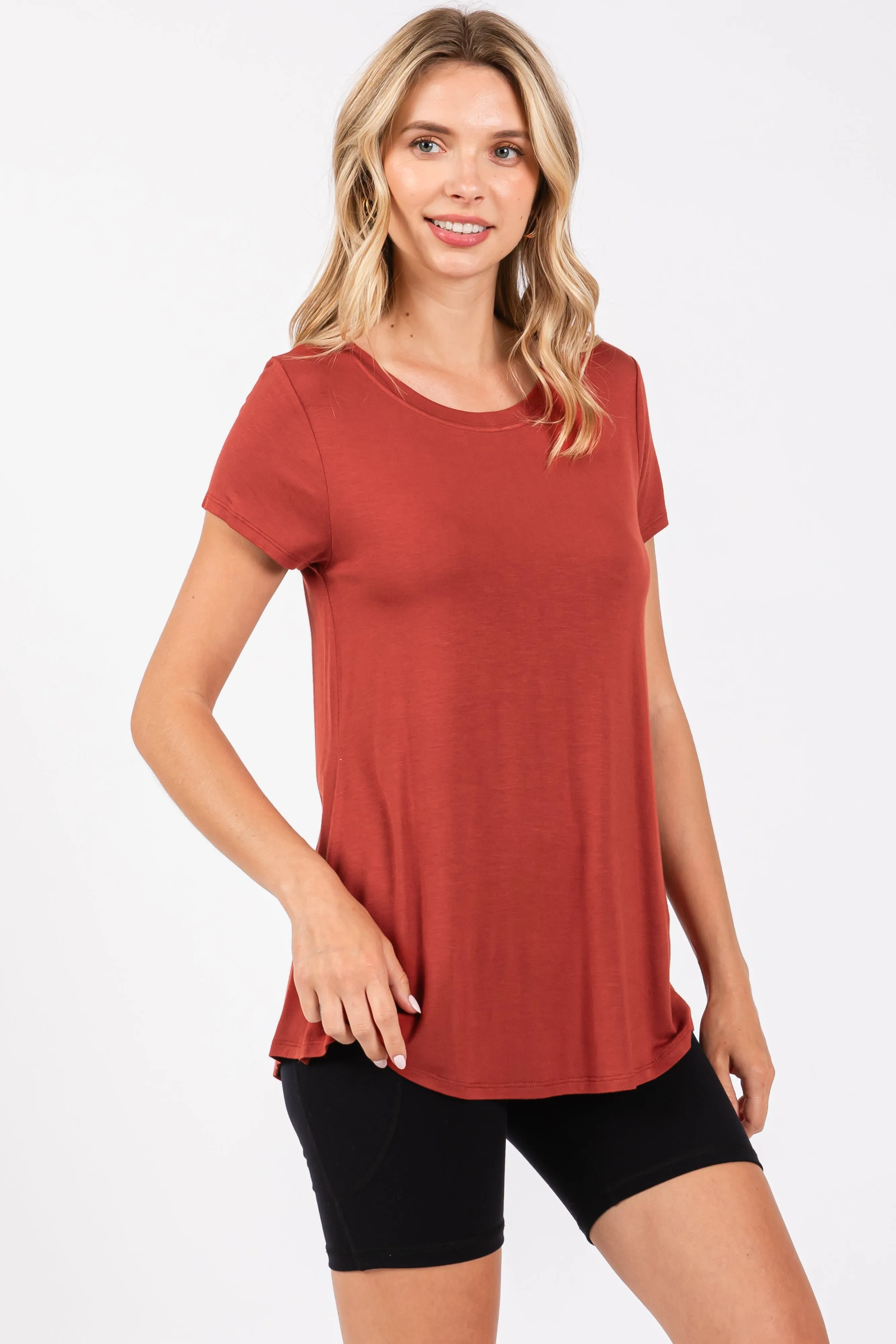 Rust Basic Short Sleeve Top sold by Pinkblush product image thumbnail 2