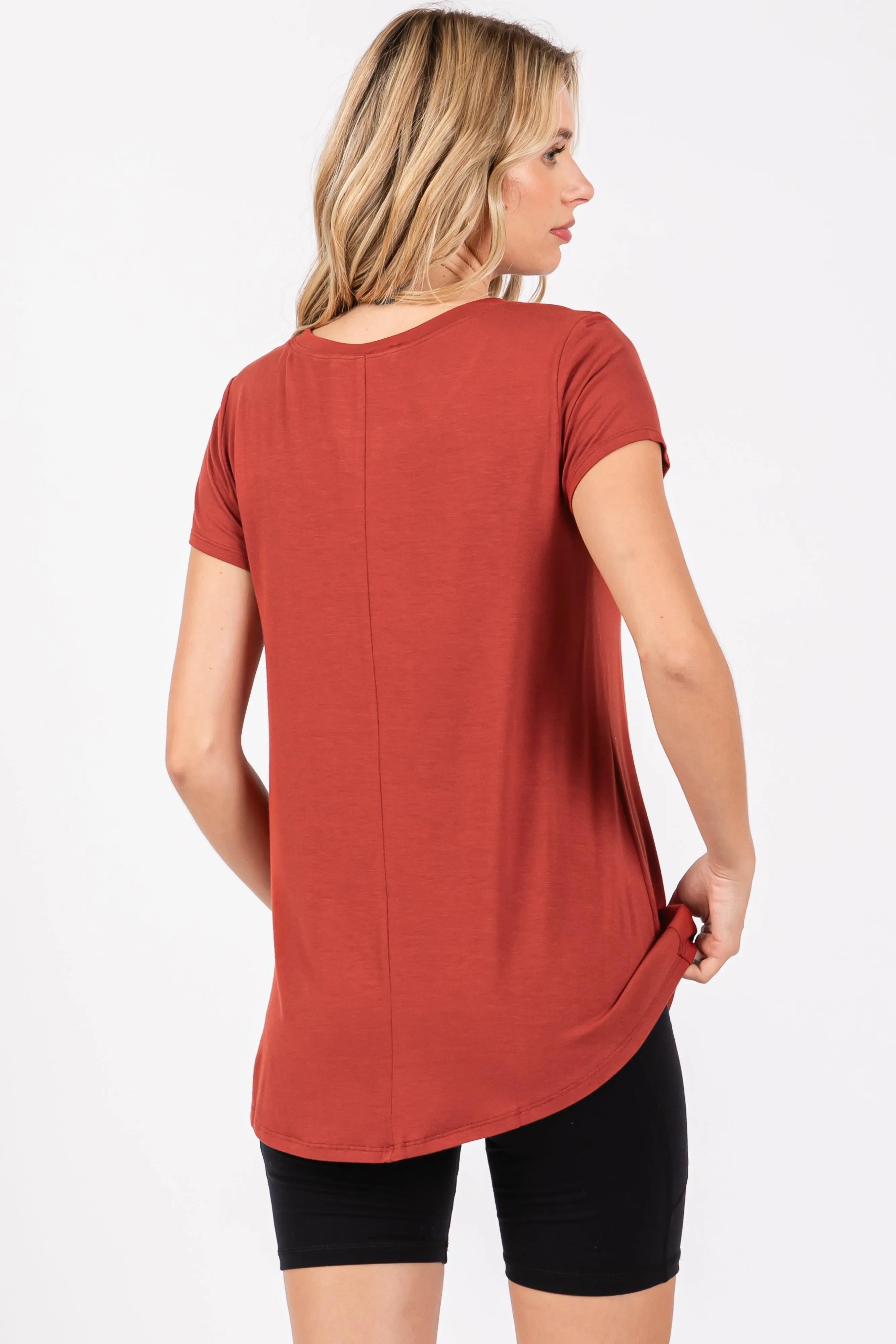 Rust Basic Short Sleeve Top sold by Pinkblush product image thumbnail 3