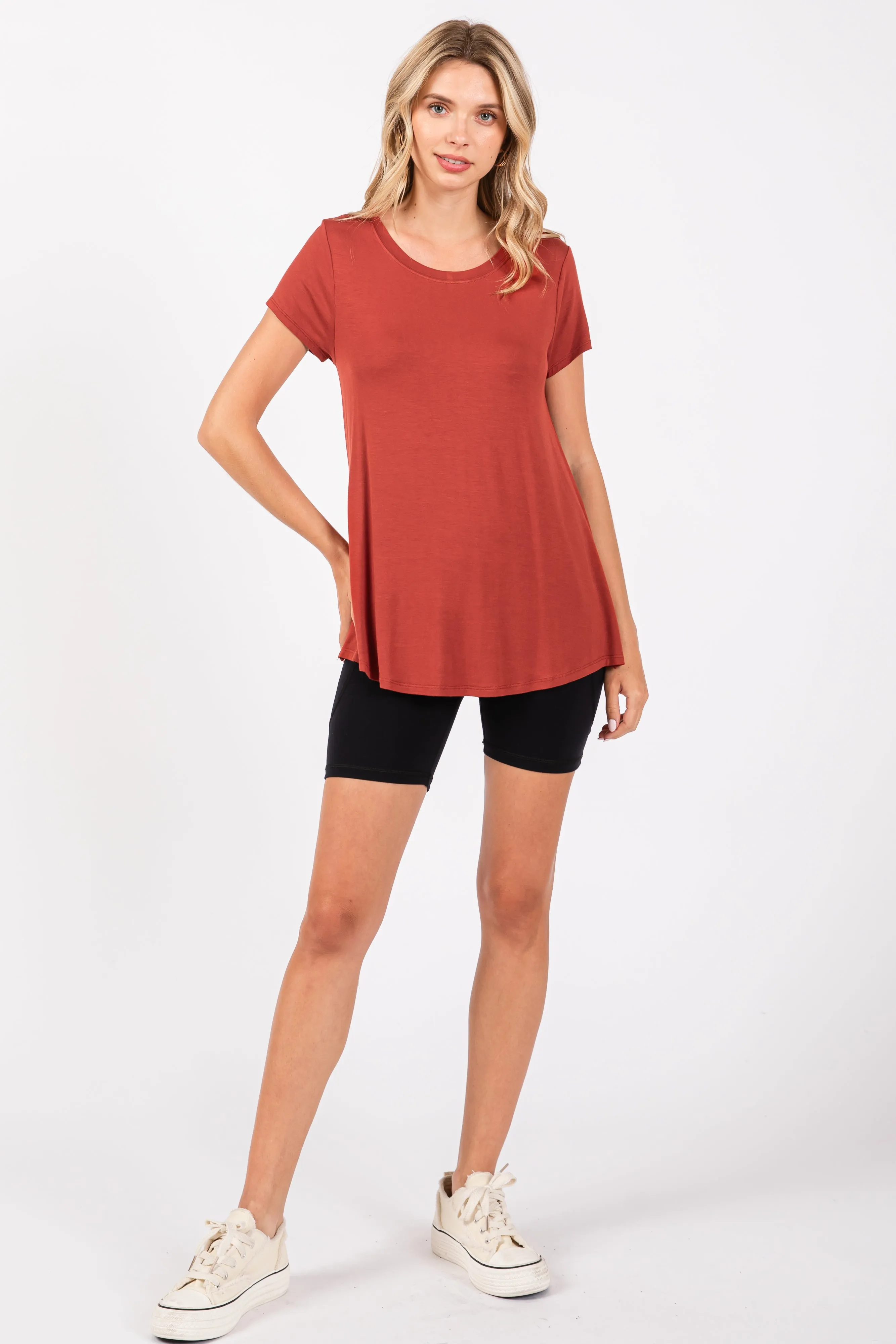 Rust Basic Short Sleeve Top sold by Pinkblush product image thumbnail 4