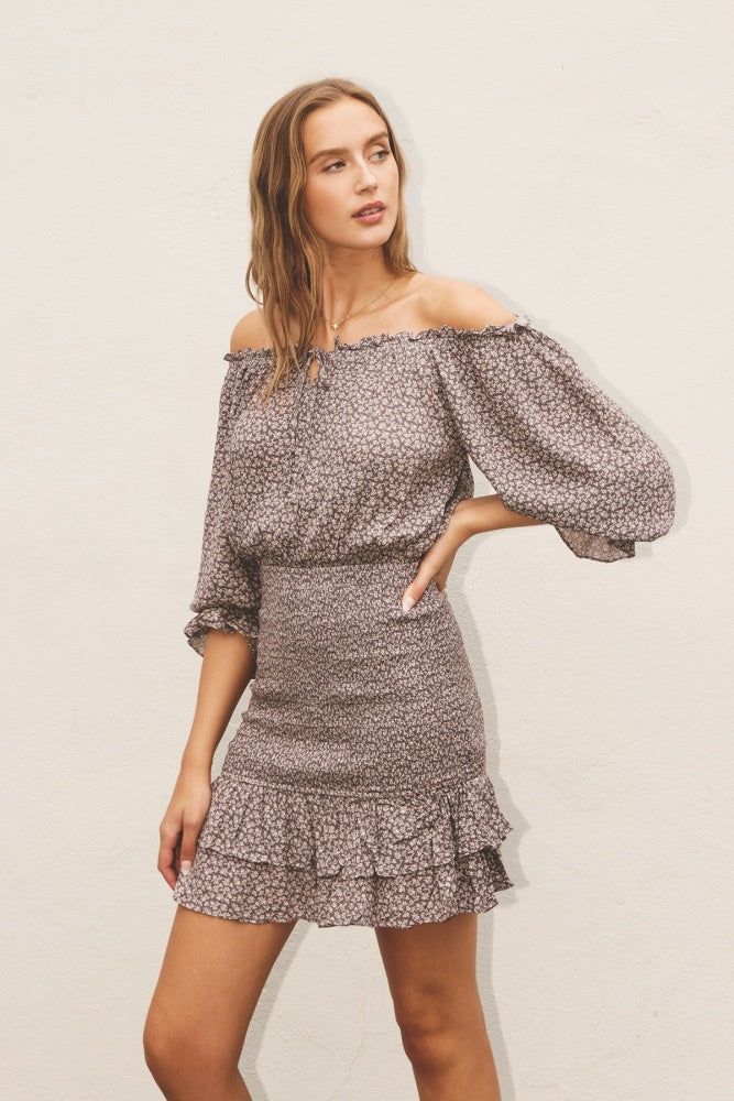 Stone Smocked Mini Dress sold by Pinkblush product image thumbnail 2