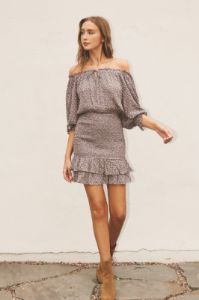 Stone Smocked Mini Dress sold by Pinkblush