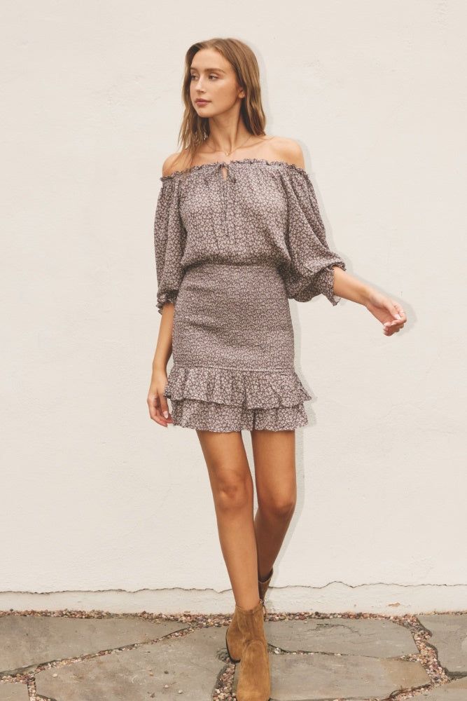 Stone Smocked Mini Dress sold by Pinkblush product image thumbnail 4