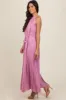 Pink Pleated Empire Tied Waist Midi Dress sold by Pinkblush