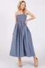 Blue Smocked Pocketed Midi Dress sold by Pinkblush