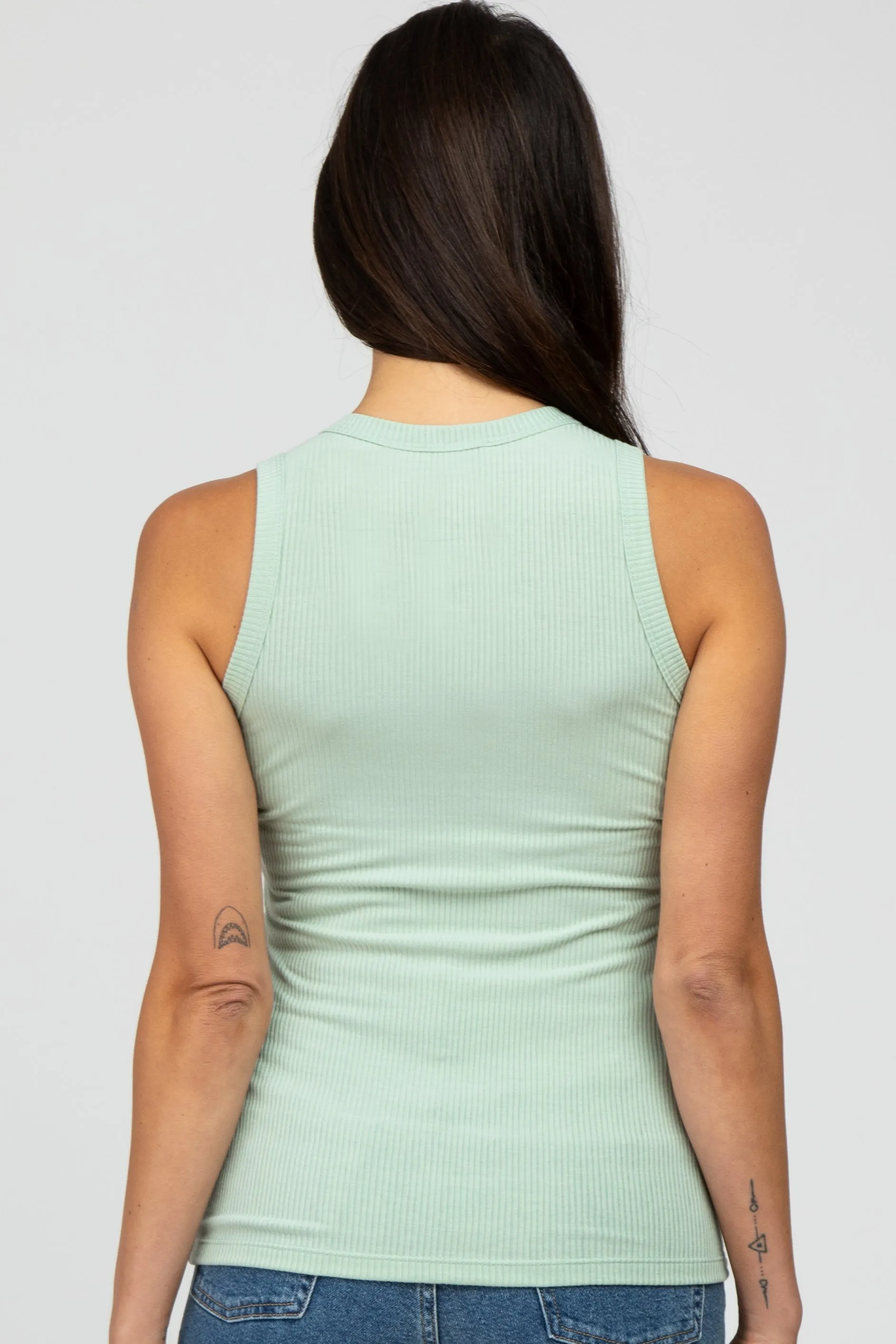 Mint Green Ribbed Tank Top sold by Pinkblush product image thumbnail 4