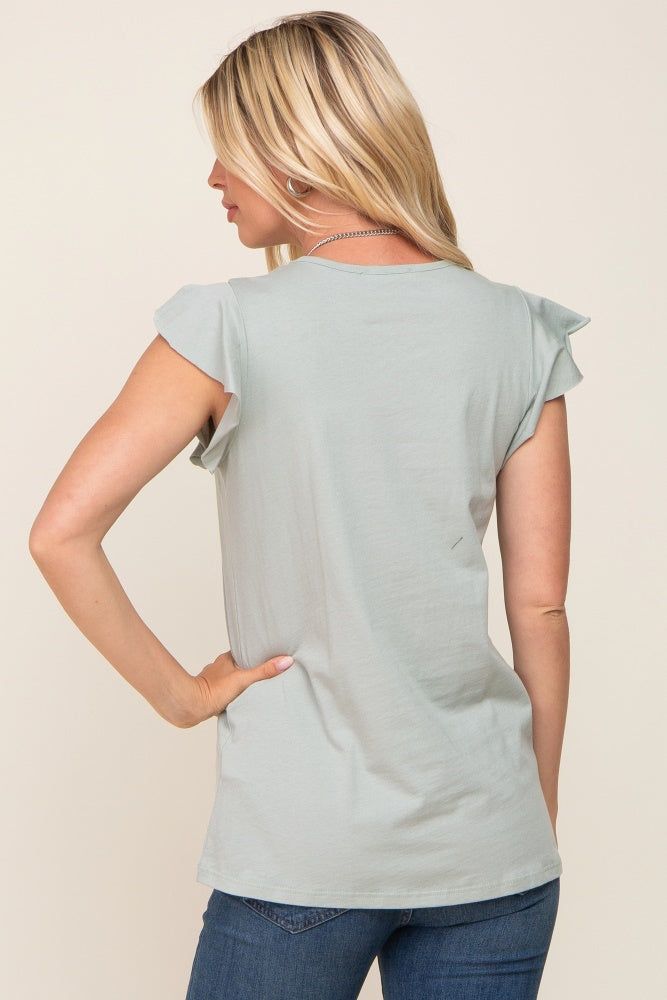 Mint Green Flounce Cap Sleeve Top sold by Pinkblush product image thumbnail 3