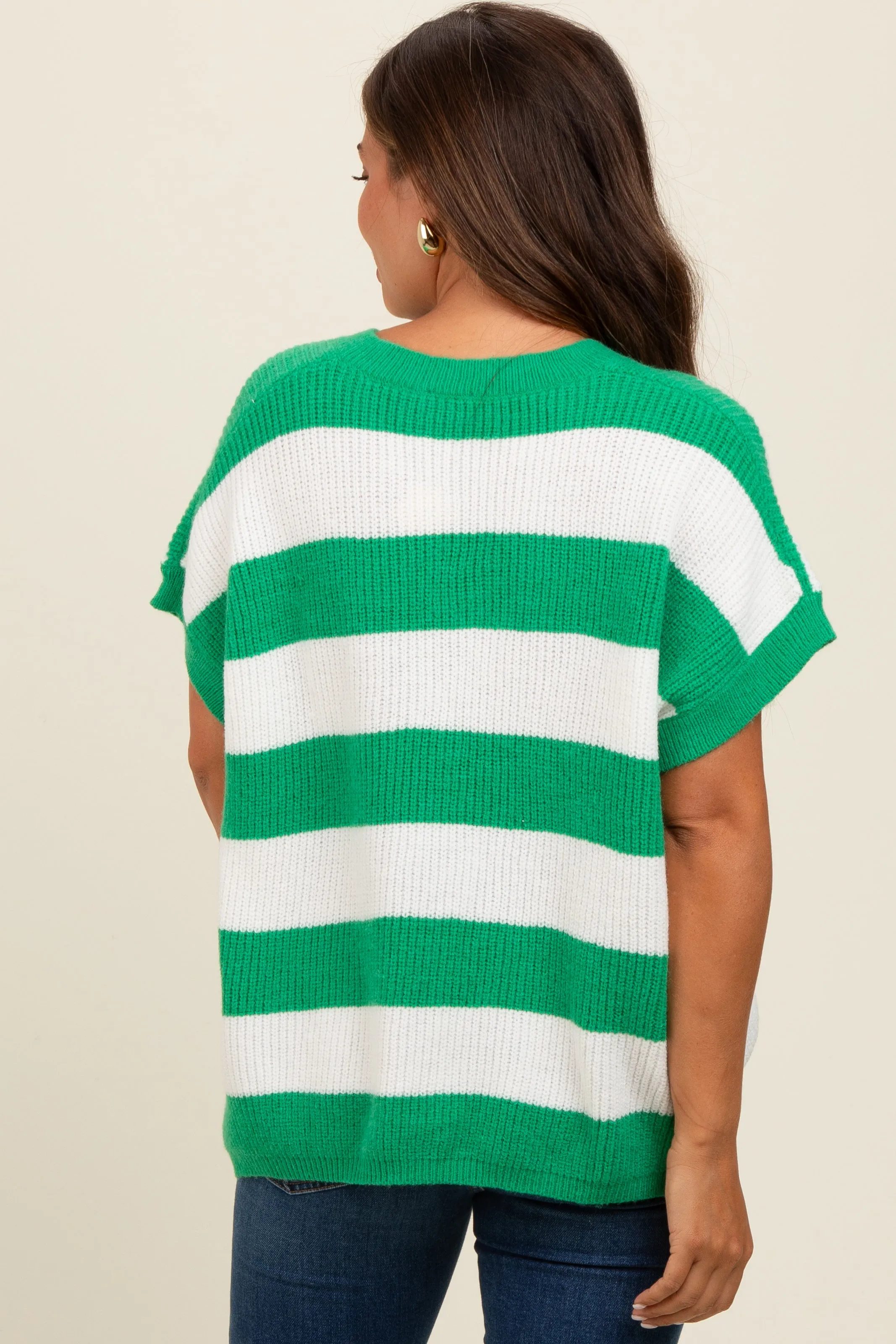 Jade Striped V-Neck Maternity Sweater Top sold by Pinkblush product image thumbnail 3