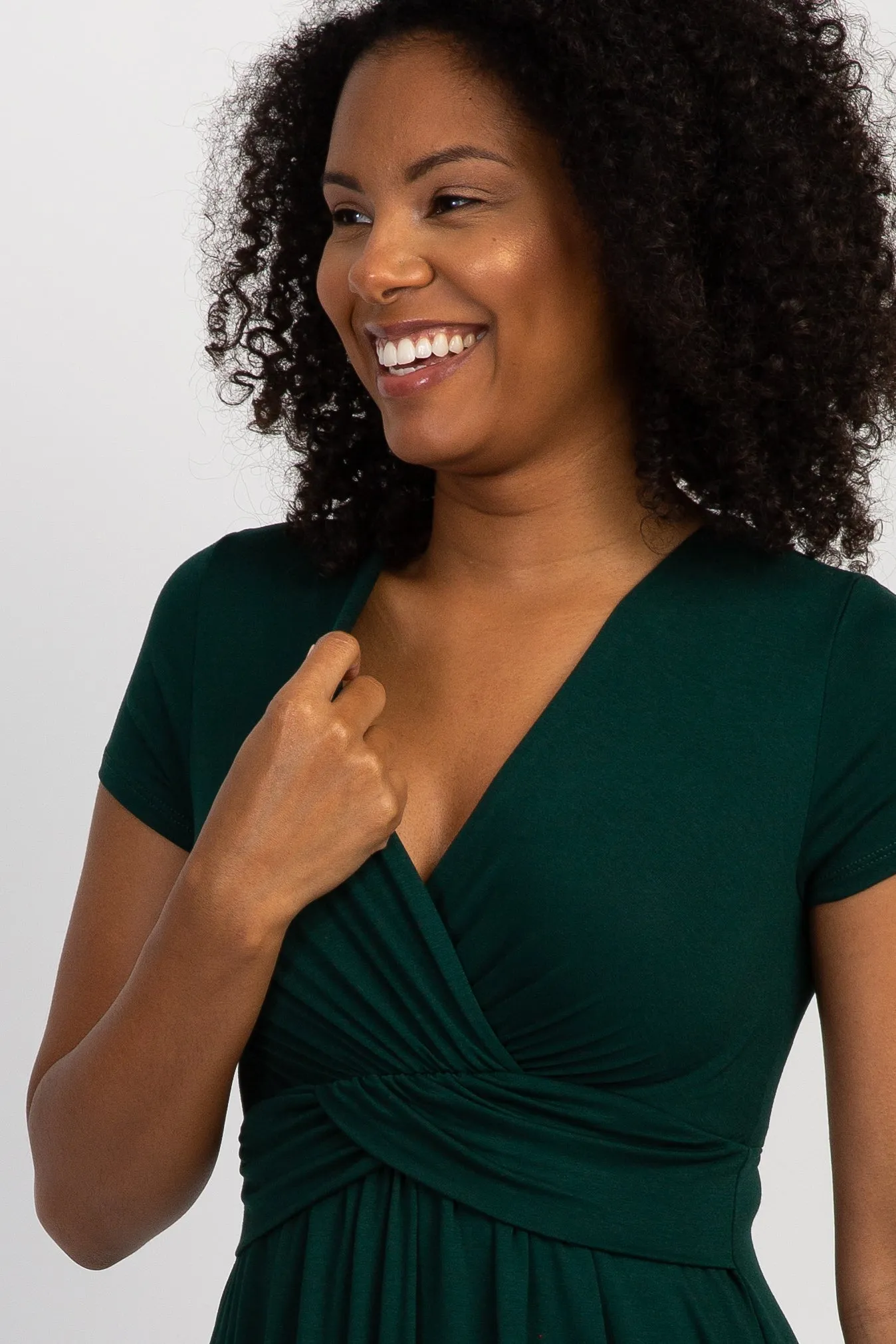 PinkBlush Forest Green Draped Front Nursing Top sold by Pinkblush product image thumbnail 5