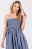 Blue Smocked Pocketed Midi Dress sold by Pinkblush