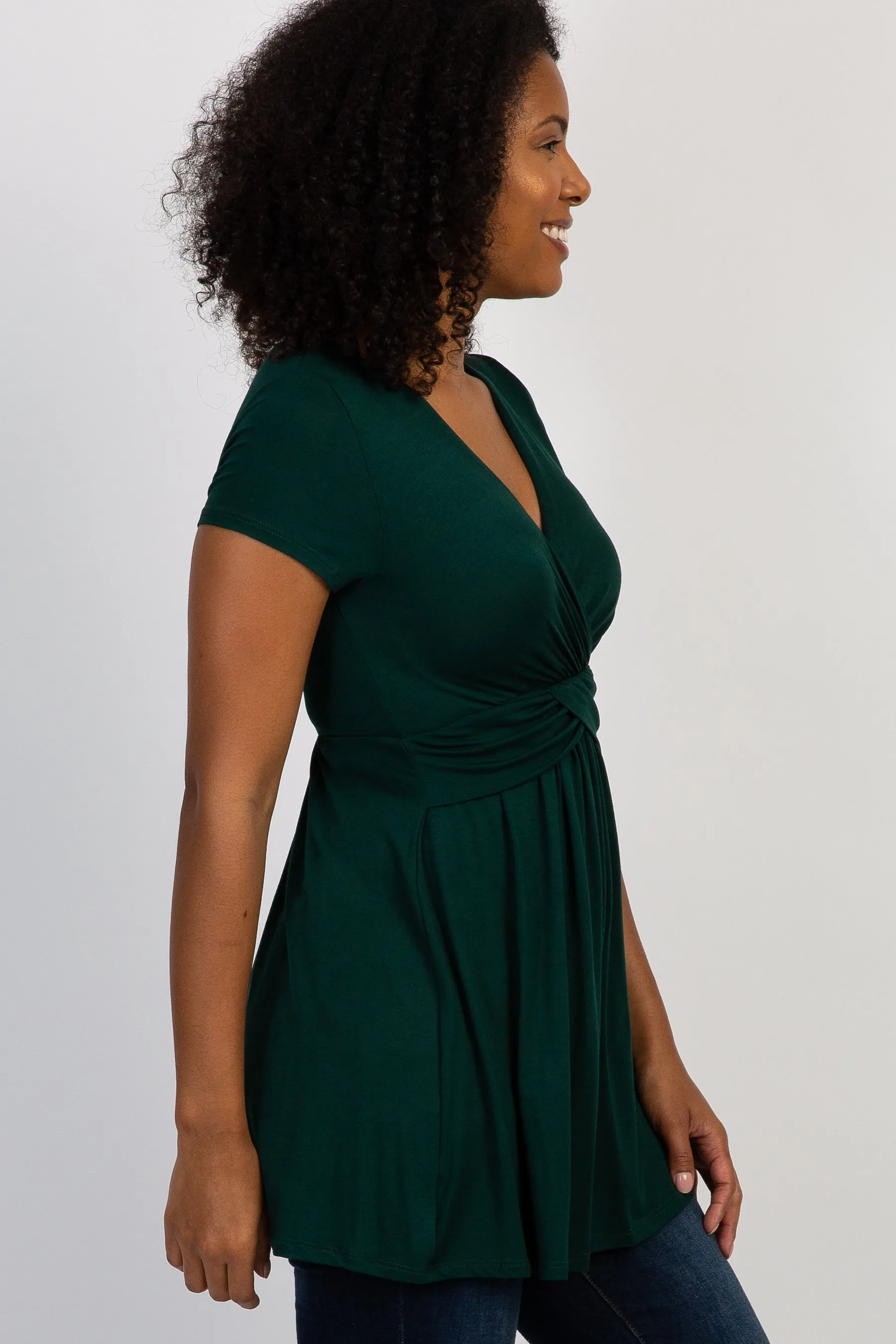 PinkBlush Forest Green Draped Front Nursing Top sold by Pinkblush product image thumbnail 3