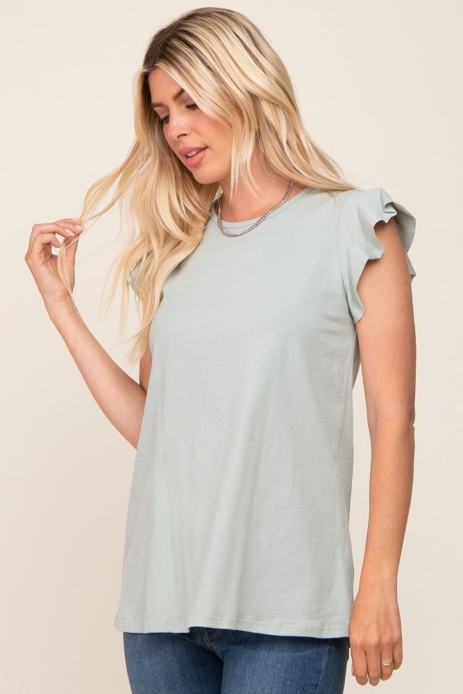 Mint Green Flounce Cap Sleeve Top sold by Pinkblush product image thumbnail 2