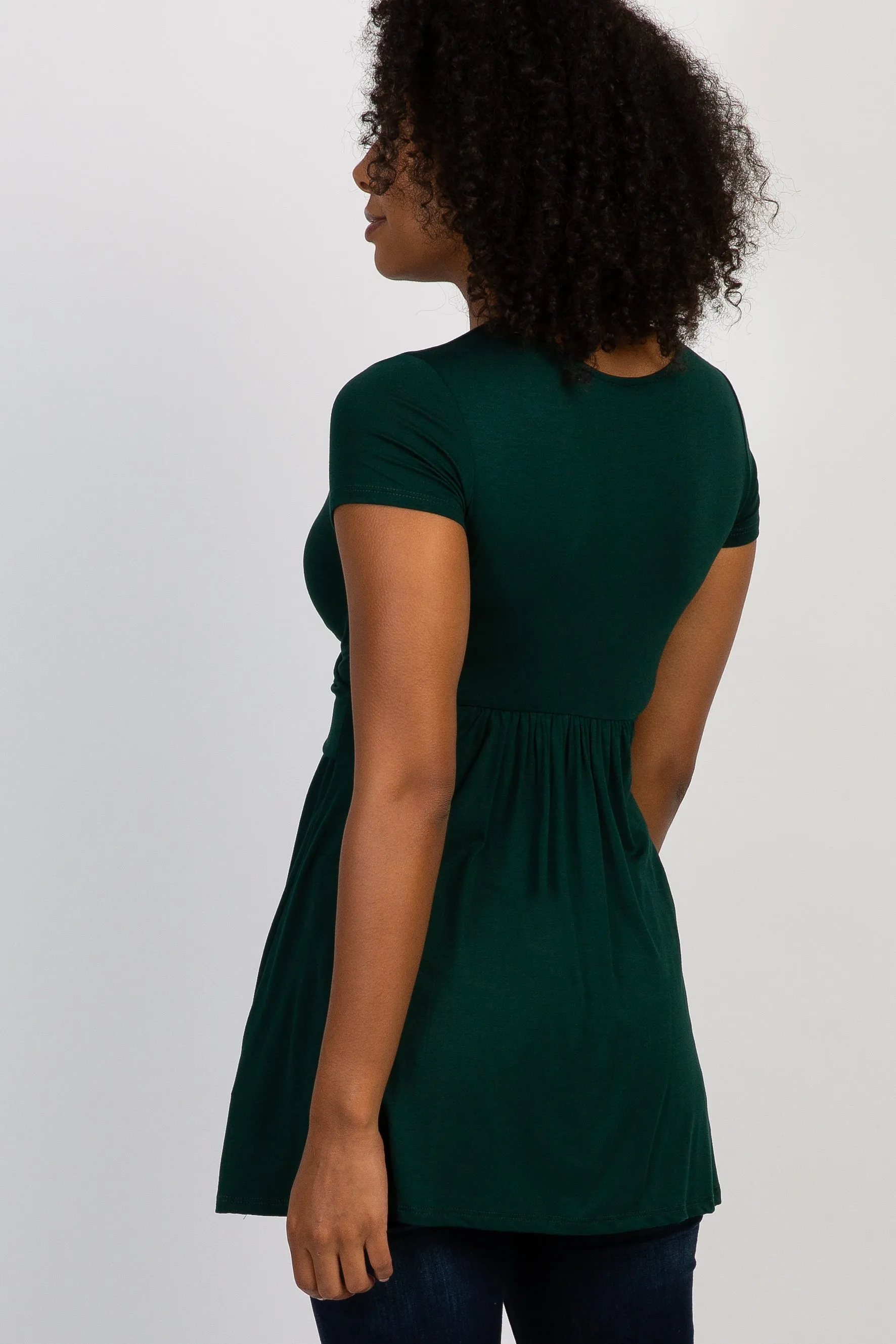 PinkBlush Forest Green Draped Front Nursing Top sold by Pinkblush product image thumbnail 4