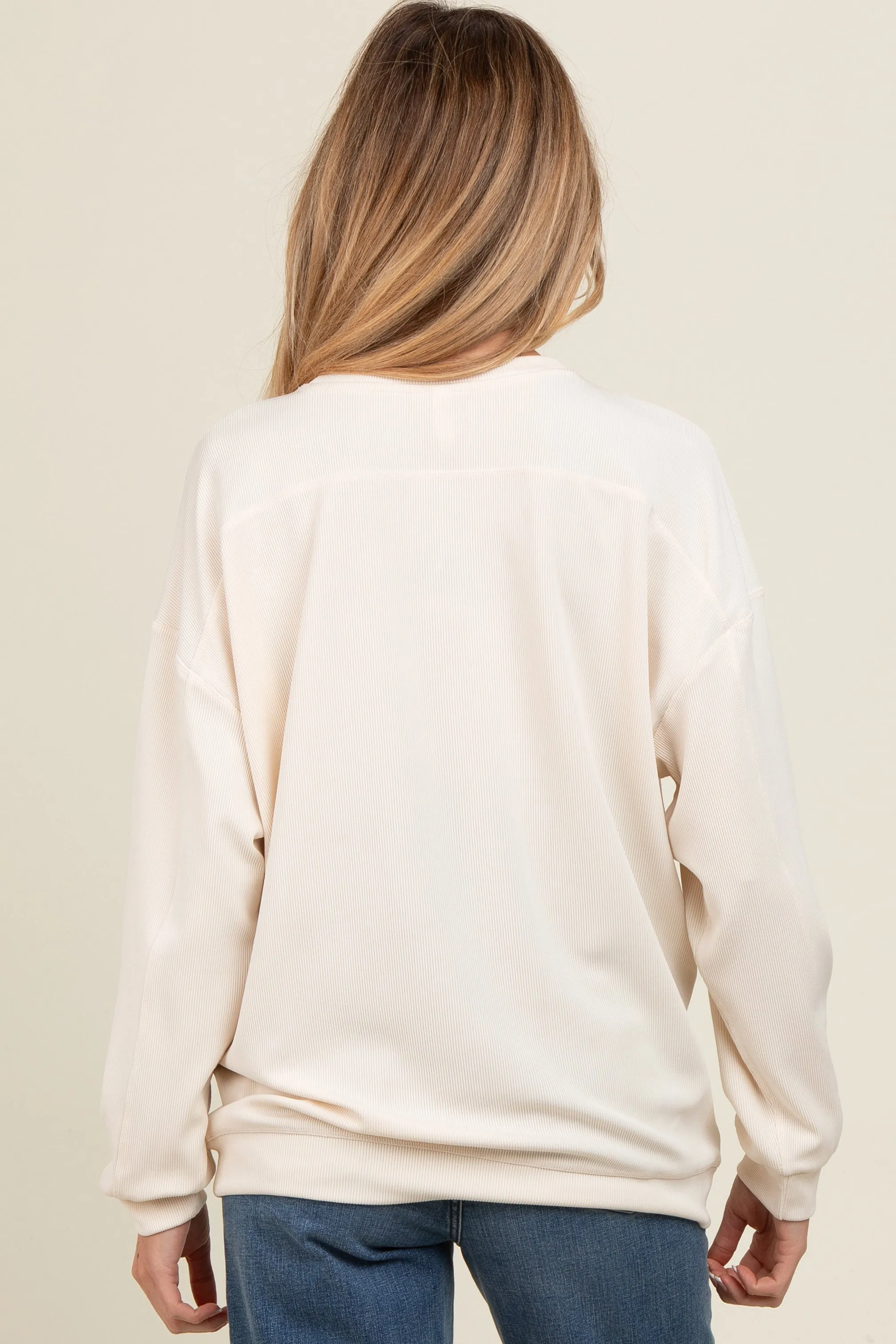 Ivory Drop Shoulder Maternity Sweatshirt sold by Pinkblush product image thumbnail 4