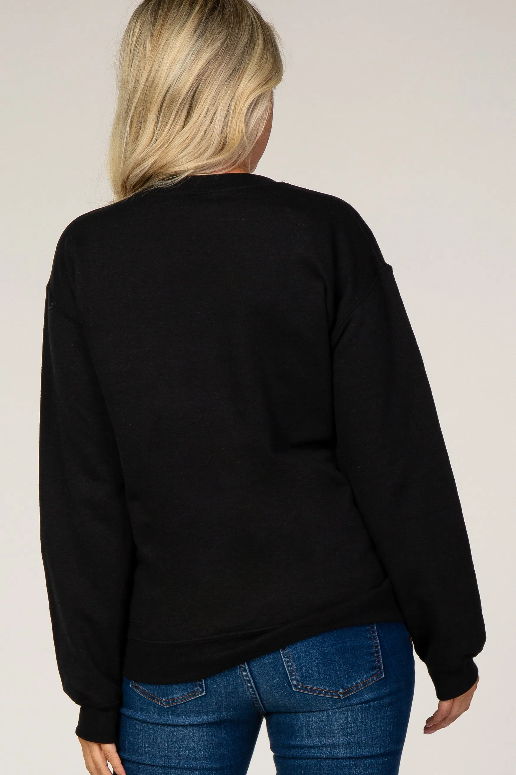 Black Screen Print Mama Maternity Pullover Sweatshirt sold by Pinkblush product image thumbnail 3