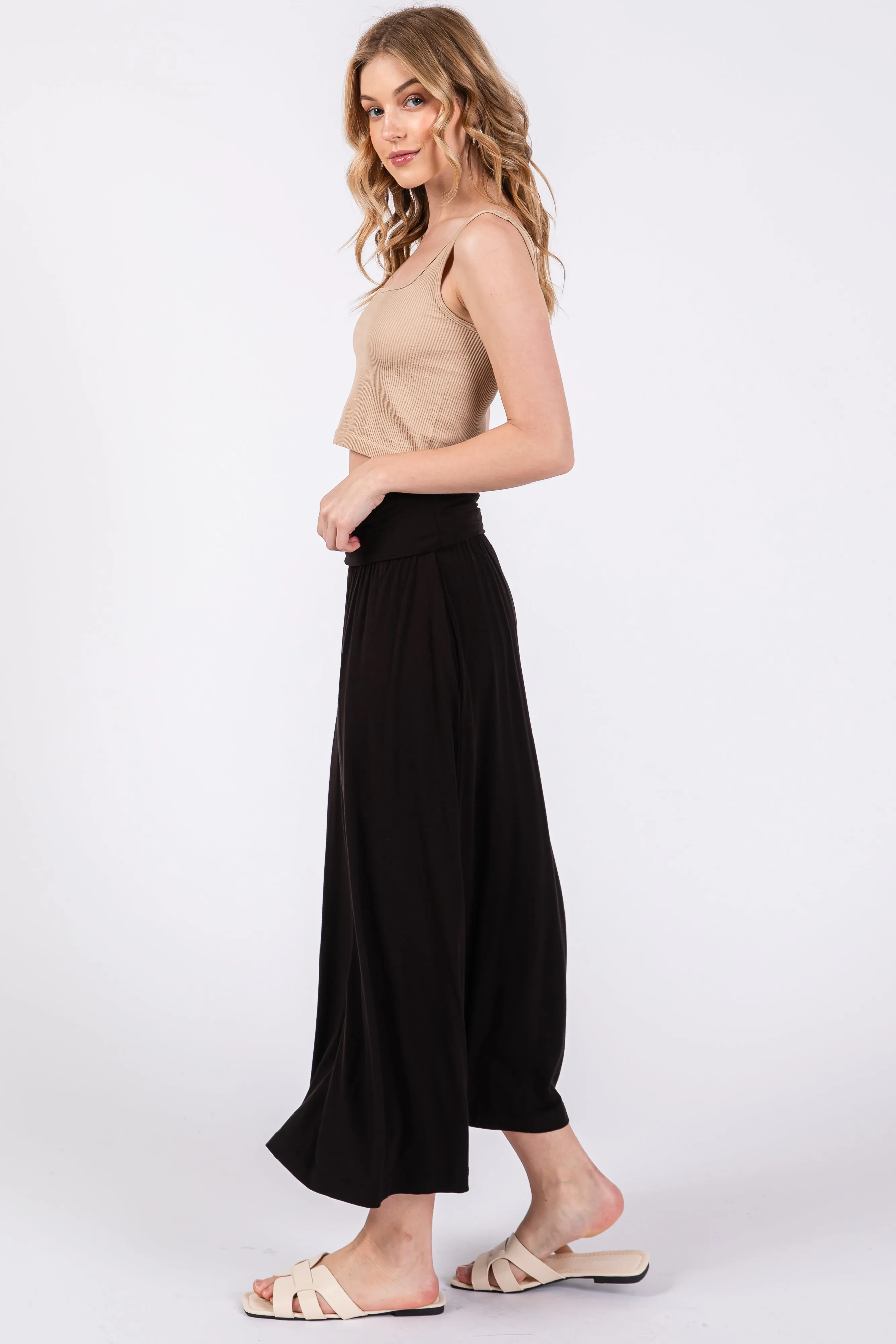 Black Fold-Over Maxi Skirt sold by Pinkblush product image thumbnail 2