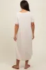 Beige Button Down Maternity Midi Dress sold by Pinkblush
