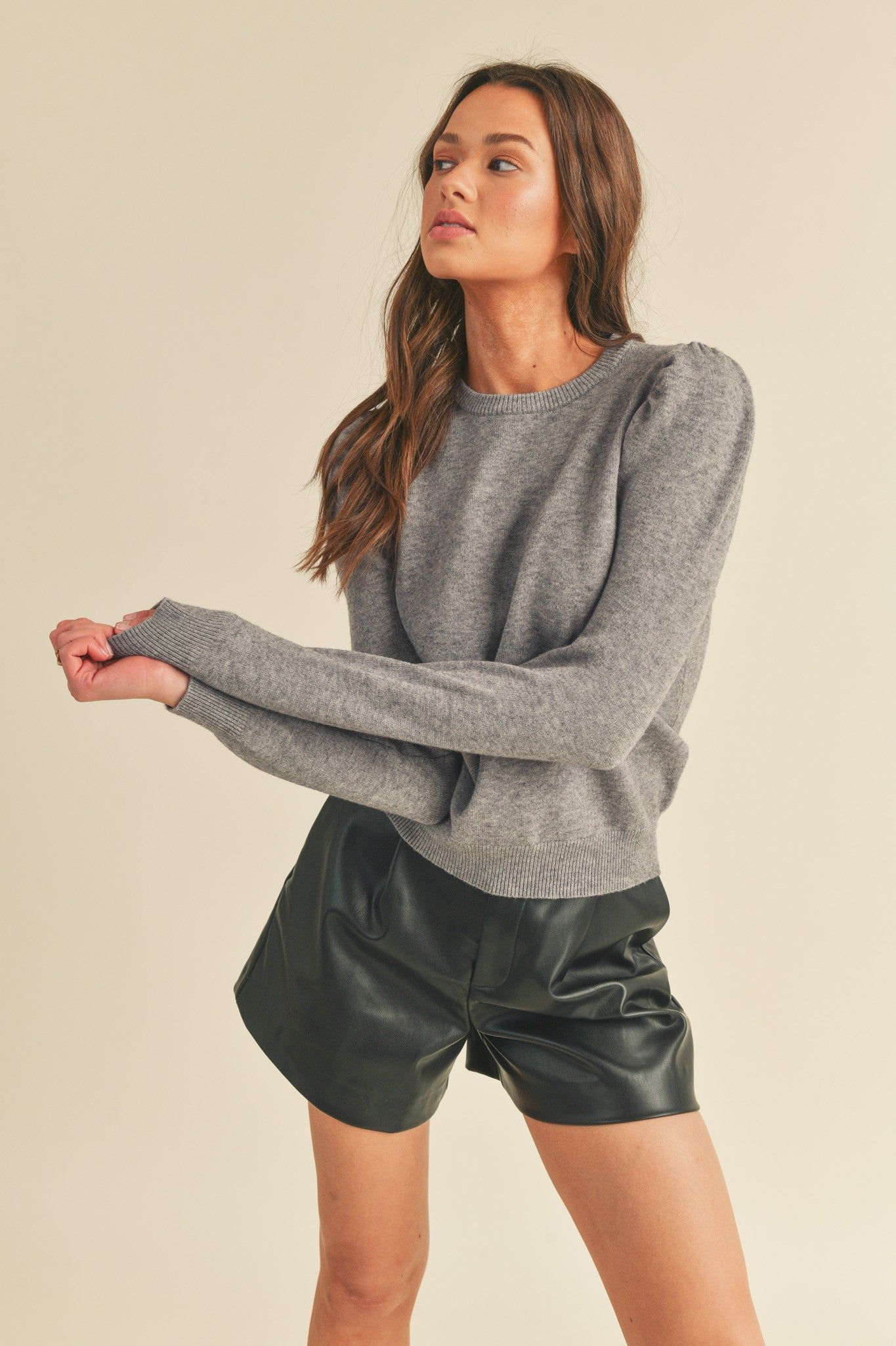Grey Classic Crew Neckline Pullover sold by Pinkblush product image thumbnail 2