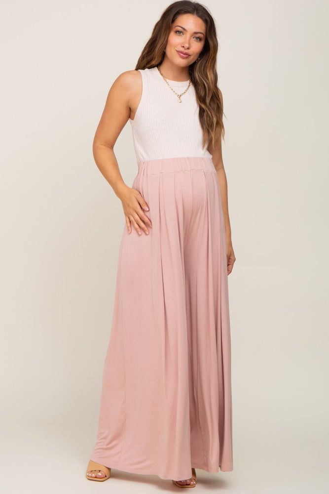 Pink Flowy Maternity Pants sold by Pinkblush product image thumbnail 5