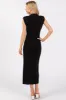 Black Knit Mock Neck Midi Dress sold by Pinkblush