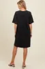 Black Rhinestone Mineral Washed Maternity T-Shirt Dress sold by Pinkblush