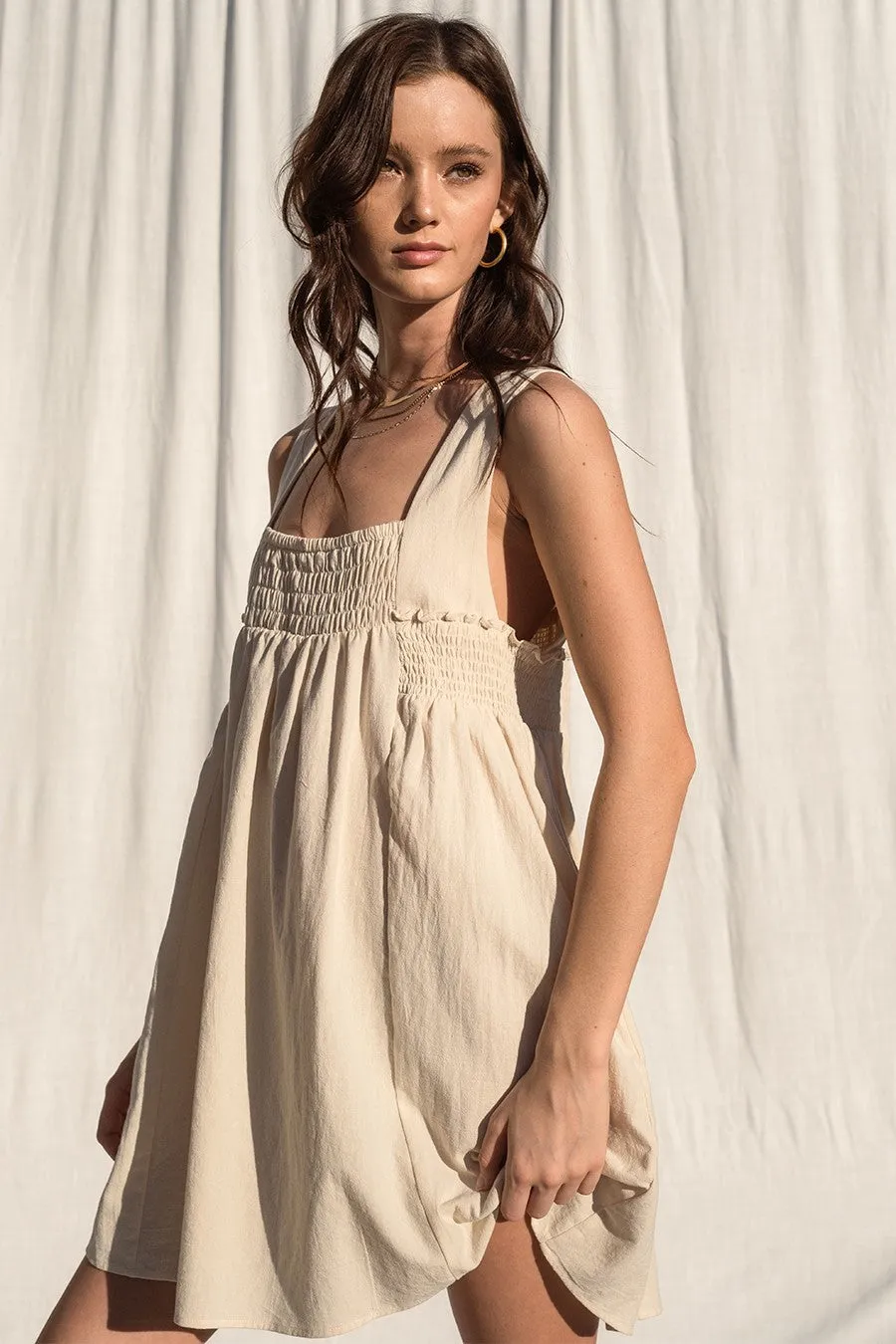 Natural Linen Flowy Dress sold by Pinkblush product image thumbnail 2