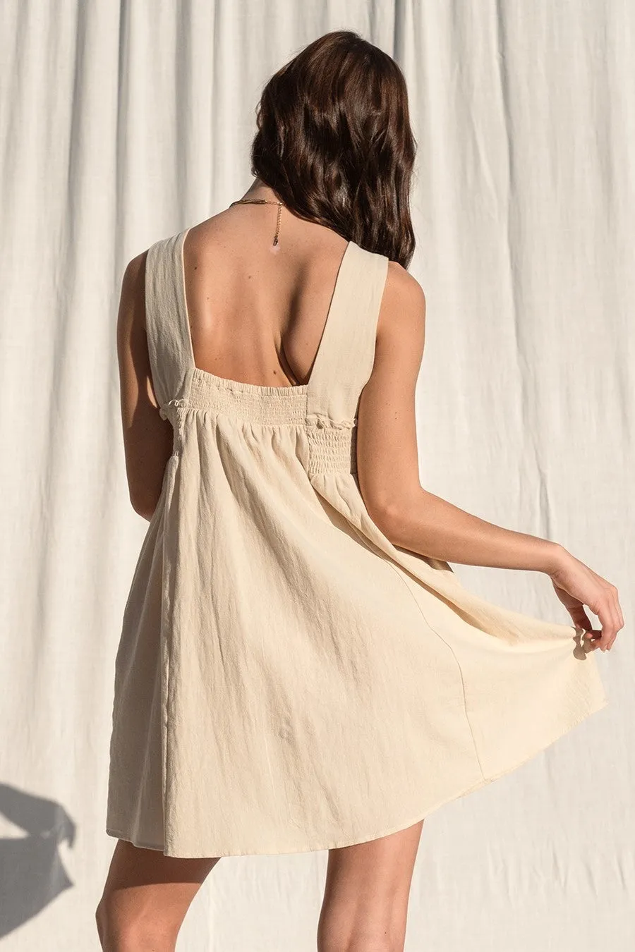 Natural Linen Flowy Dress sold by Pinkblush product image thumbnail 3