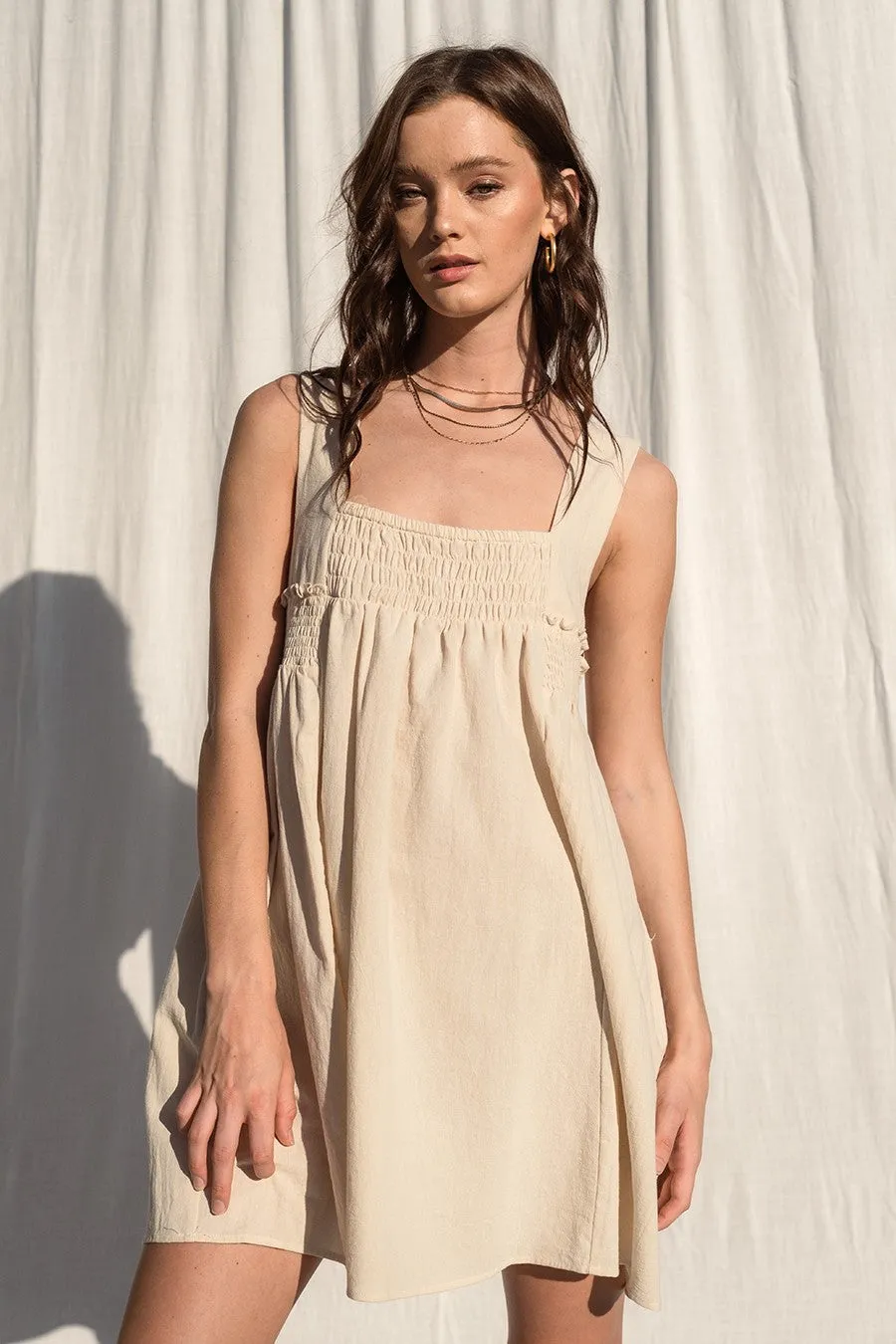 Natural Linen Flowy Dress sold by Pinkblush