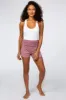 Mauve Ruched Side Maternity Lounge Shorts sold by Pinkblush