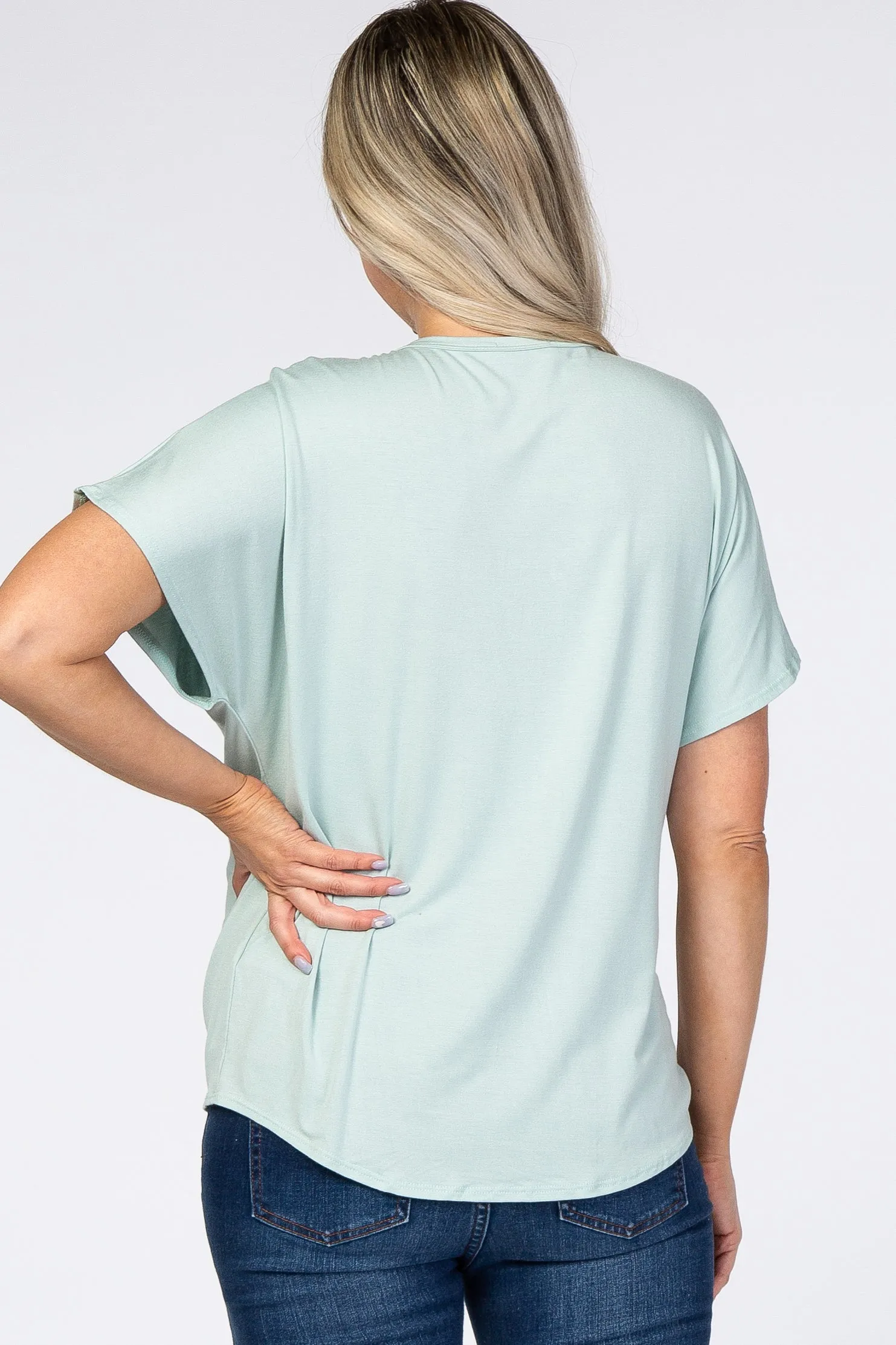 Mint Tie Front Short Sleeve Maternity Top sold by Pinkblush product image thumbnail 3