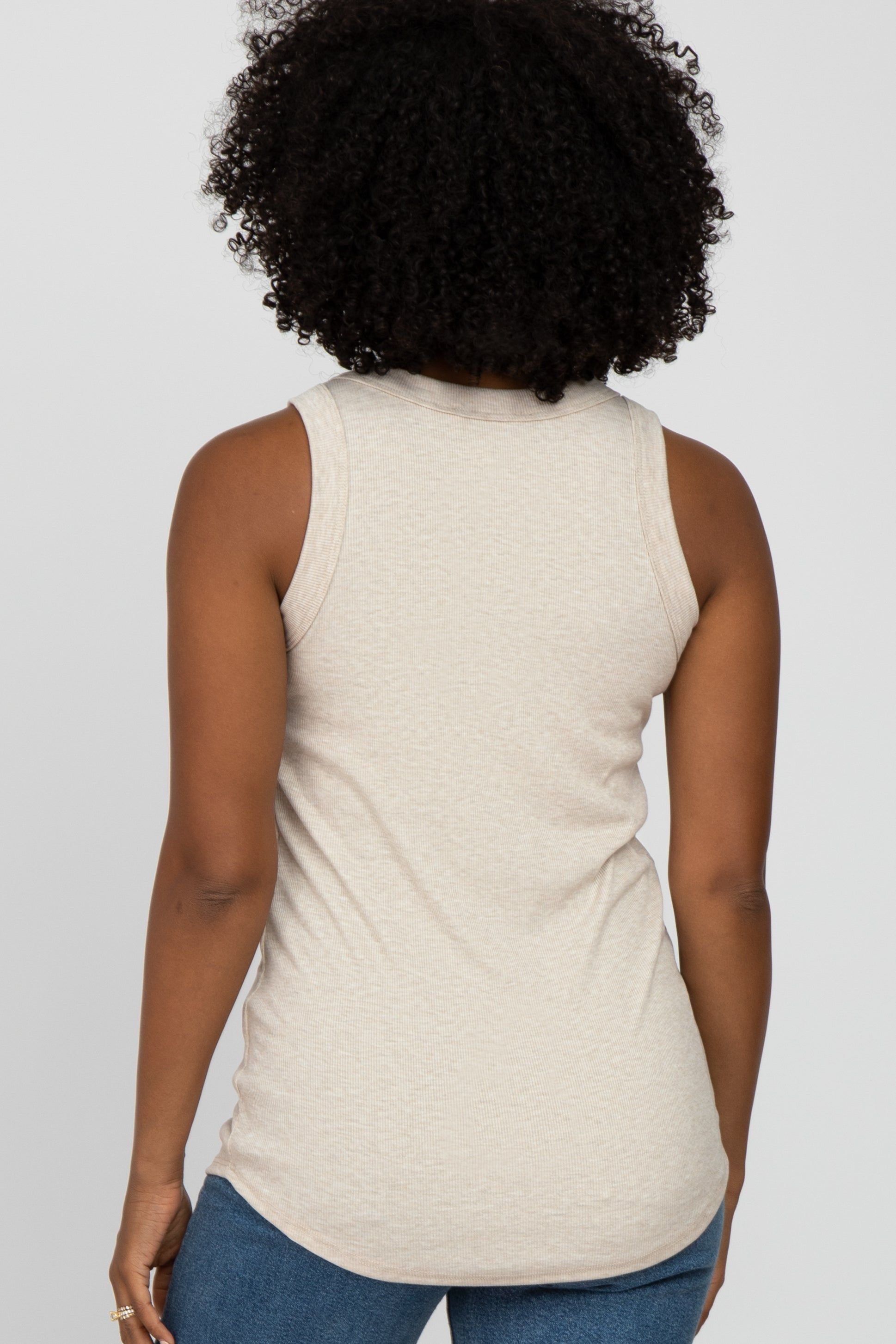 Beige Ribbed Sleeveless Top sold by Pinkblush product image thumbnail 3
