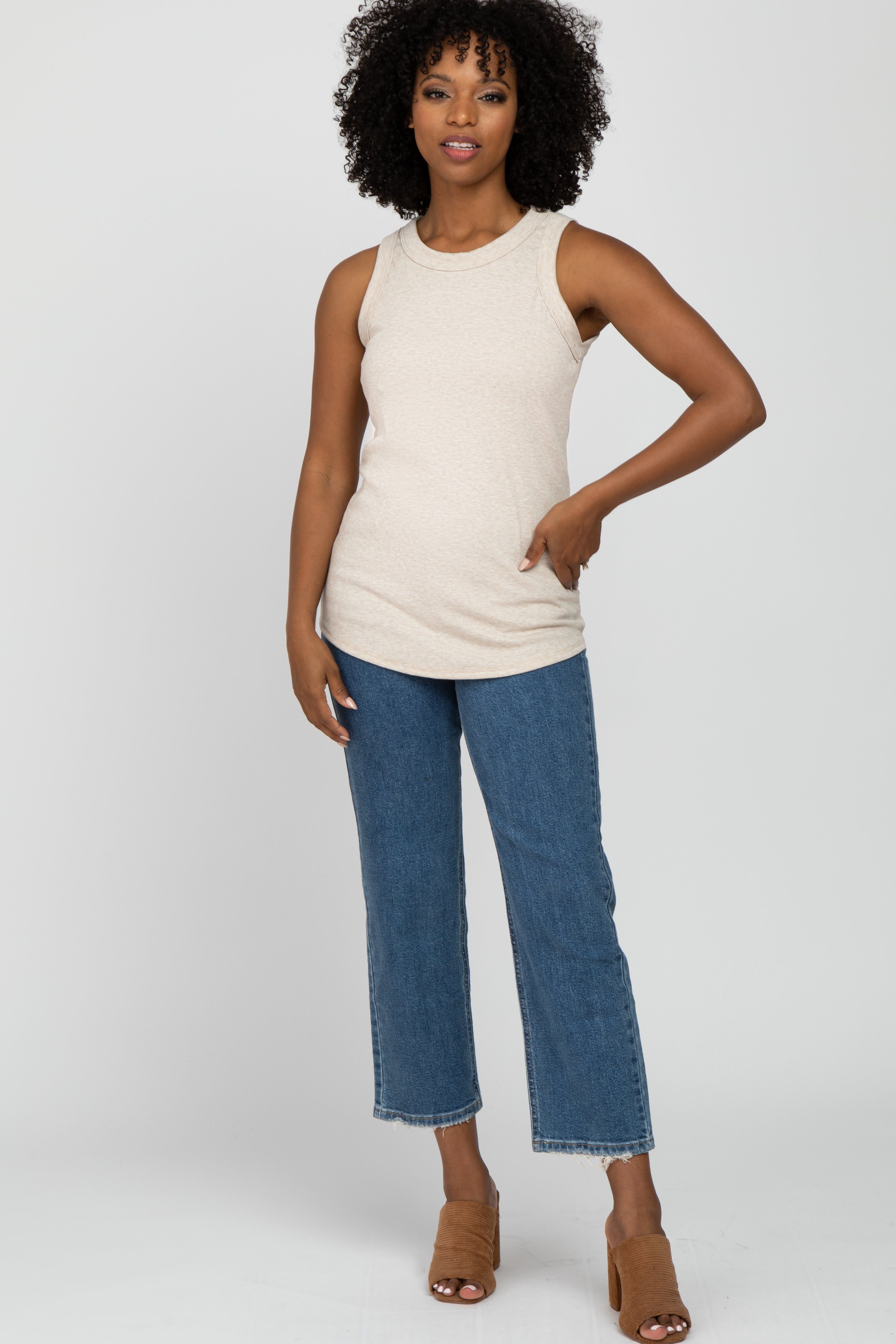 Beige Ribbed Sleeveless Top sold by Pinkblush product image thumbnail 4