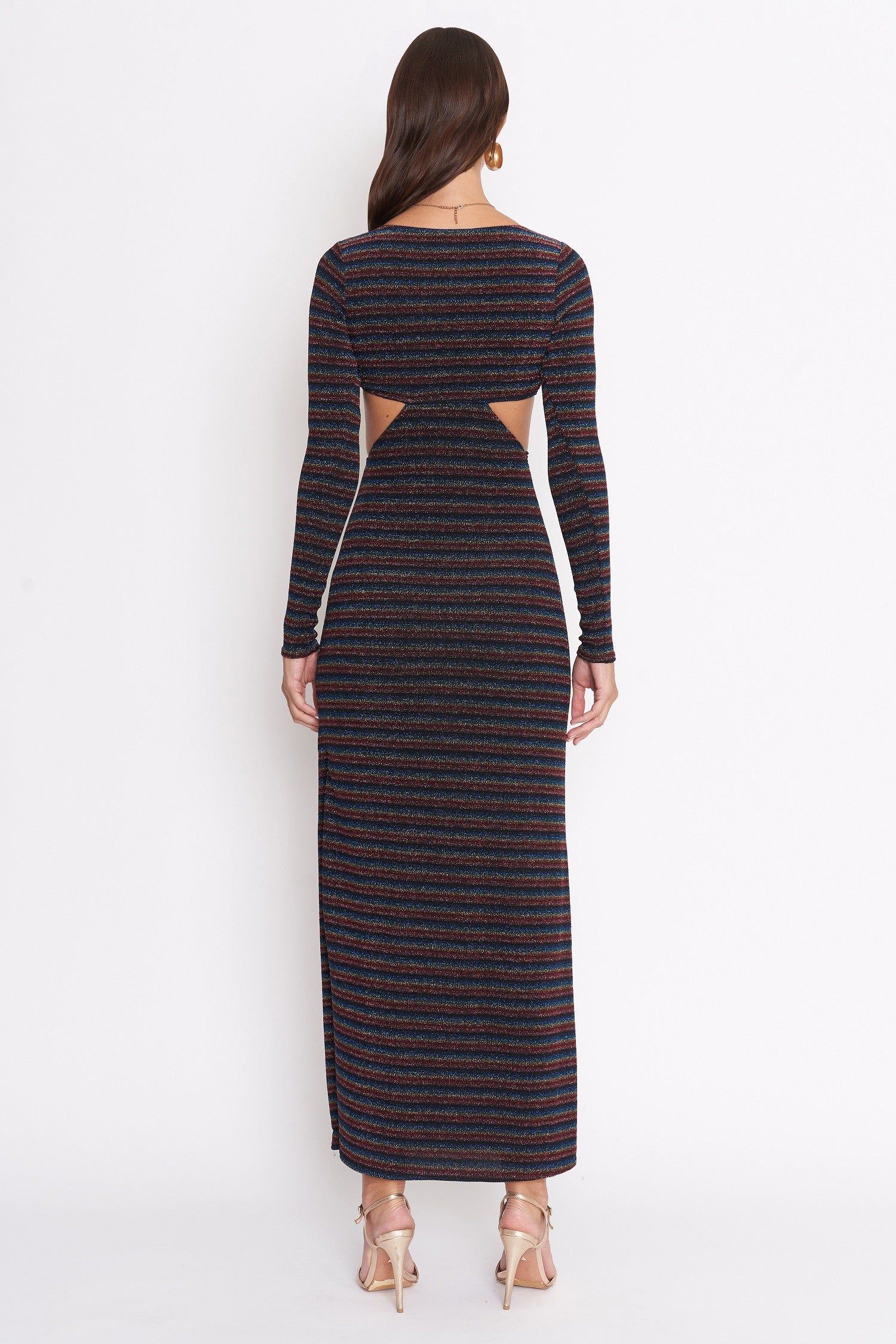 Rainbow Glitter Midi Dress With Waist Cutout sold by Pinkblush product image thumbnail 3