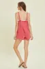 Cherry Red Washed Gauze Overall Style Romper sold by Pinkblush