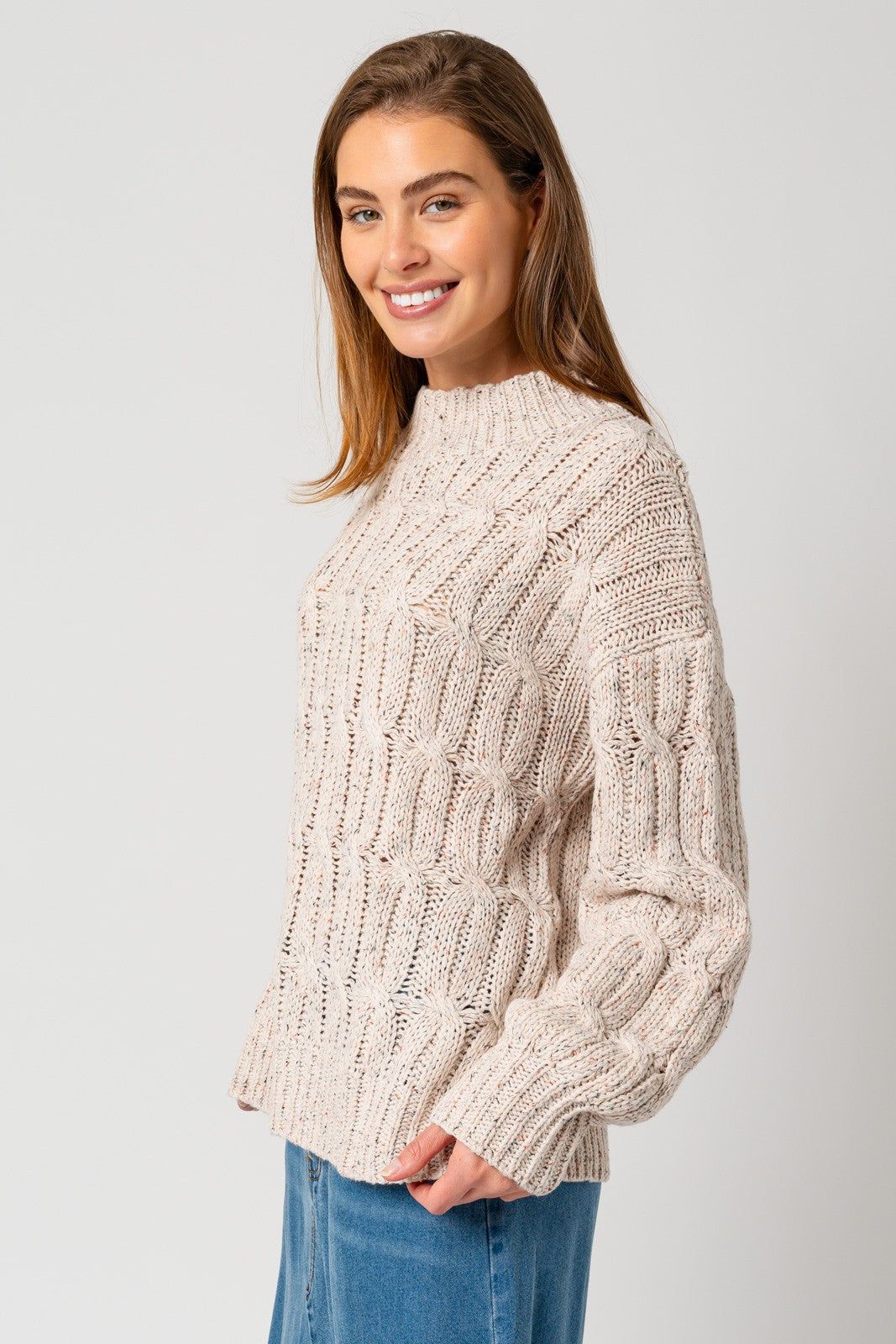 Beige Speckled Knit Sweater sold by Pinkblush product image thumbnail 3