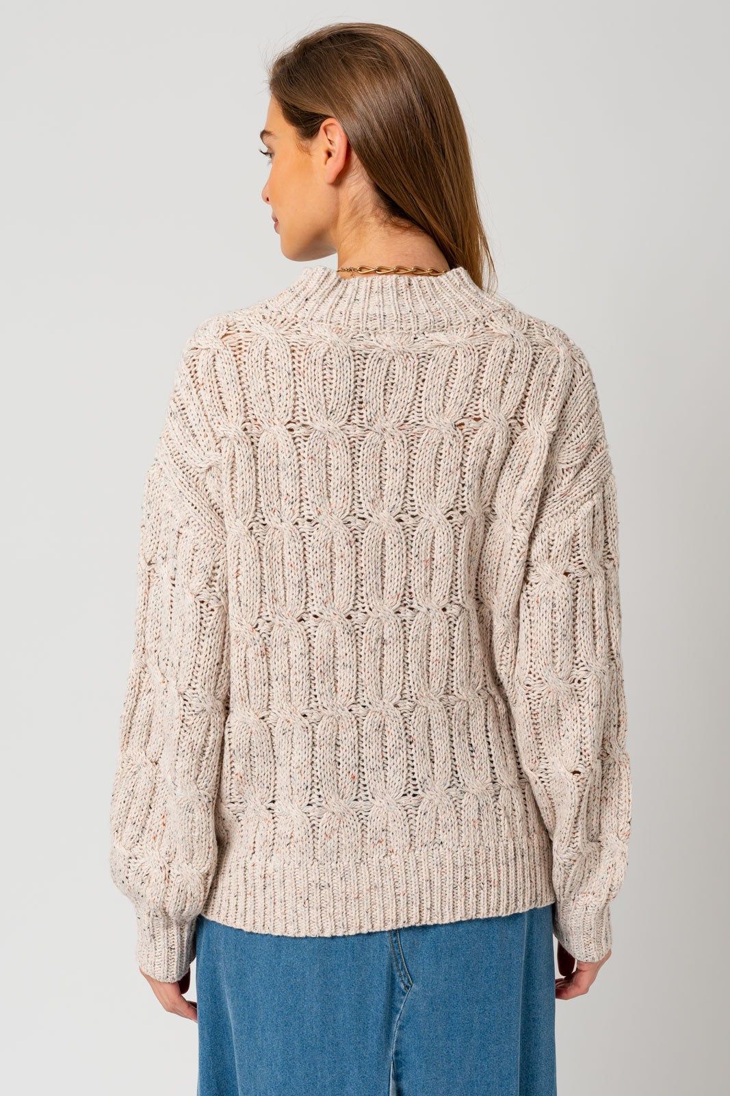 Beige Speckled Knit Sweater sold by Pinkblush product image thumbnail 4