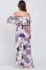 Purple Floral Ruffle Off Shoulder Maternity Maxi Dress sold by Pinkblush
