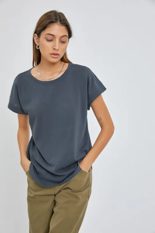 Charcoal Short Dolman Sleeve Top sold by Pinkblush