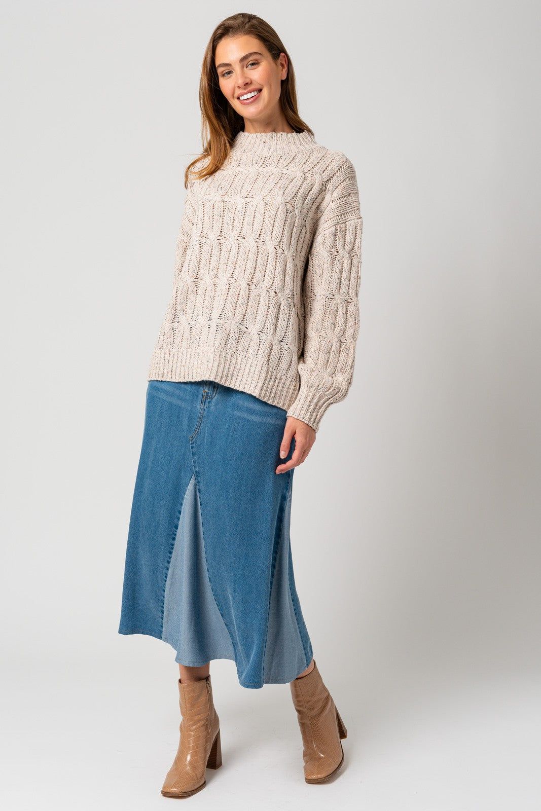Beige Speckled Knit Sweater sold by Pinkblush product image thumbnail 5
