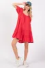 Red Ribbon Back Detail Puff Sleeve Maternity Mini Dress sold by Pinkblush