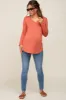 Rust Long Sleeve Maternity Top sold by Pinkblush